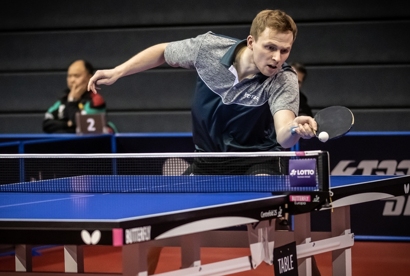 Als Überraschung betitelte die ITTF den Sieg von Benedikt Duda gegen Kim Minhyeok, auch wenn der Südkoreaner nur auf Weltranglistenposition 215 geführt wird. Duda tat sich zunächst schwer, drehte dann aber einen 0:2-Rückstand! (©Gohlke)
