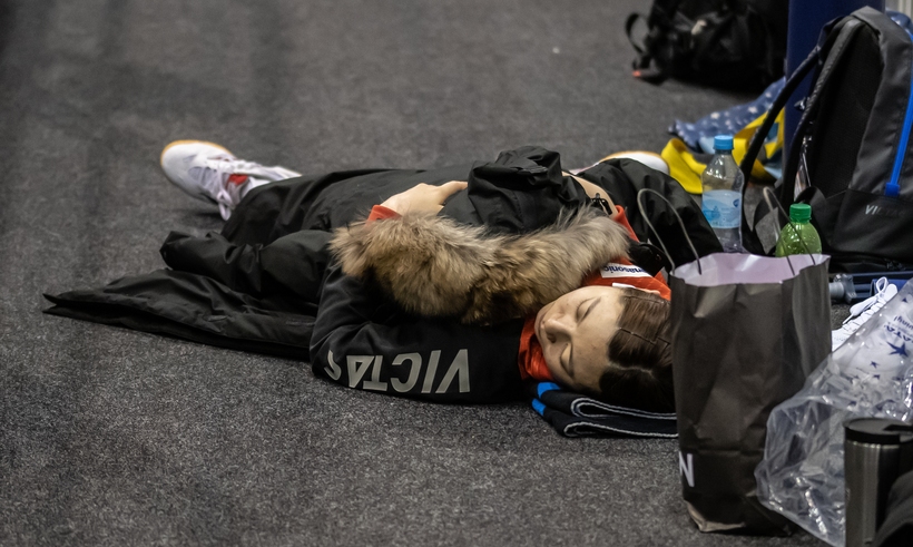 Eine anstrengende Vorrunde ging vorbei - und die eine oder andere gönnte sich die verdiente Verschnaufpause. (©Gohlke)