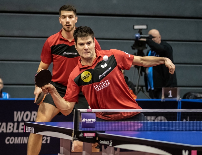 Bei den Herren lief es besser. Ein ungewohntes Duo bildeten Patrick Franziska und Dimitrij Ovtcharov. (©Gohlke)