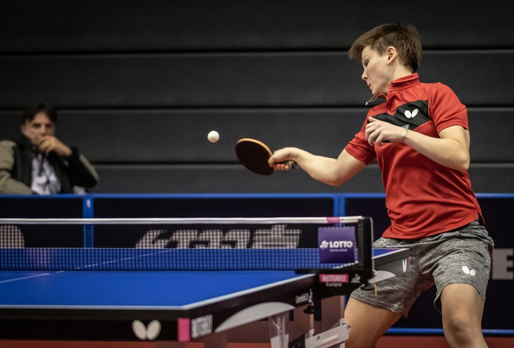 Nina Mittelham hatte sich eine Runde zuvor gegen Laura Gasnier nach einem 1:3-Rückstand gut wieder herangekämpft... (©Gohlke)