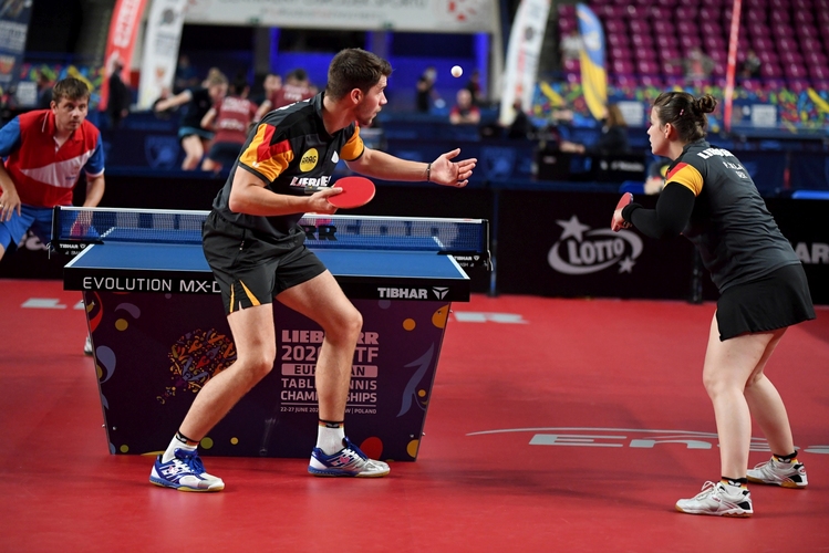 Die deutschen Mixed-Doppel feierten einen guten Start ins Turnier. Sowohl Patrick Franziska und Petrissa Solja... (©ETTU)