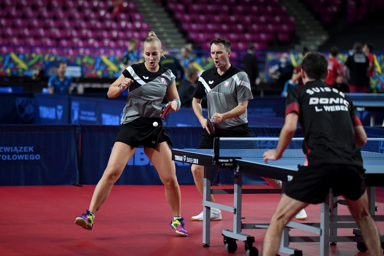Freude auch bei den topgesetzten Mixed-Experten Barbora Balazova und Lubomir Pistej. Sie zogen ins Halbfinale ein. (©ETTU)