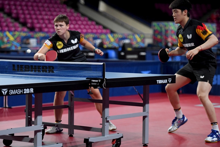 Besser machten es Nina Mittelham und Dang Qiu, die im Mixed ins Halbfinale einzogen und damit Bronze bereits sicher haben. (©ETTU)