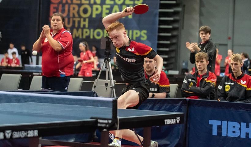 Los geht's mit Andre Bertelsmeier, der mit den U19-Jungen im Team-Wettbewerb die Bronzemedaille gewann. (©Gohlke)