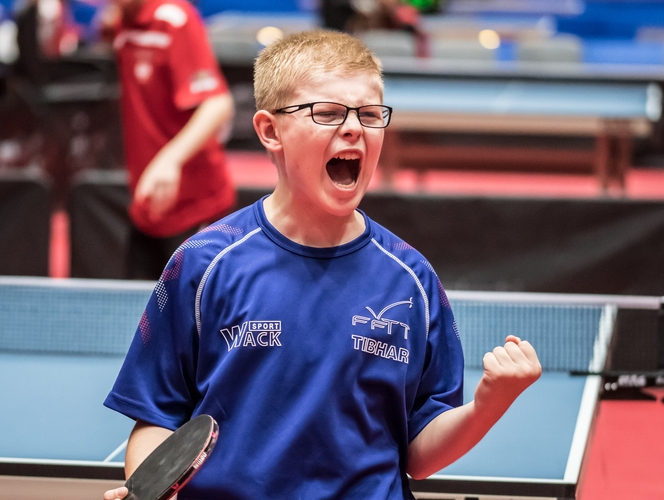 Der Franzose Felix Lebrun sicherte sich im Schüler-Doppel in Ostrava Bronze. Er spielt tatsächlich, seit er zwei Jahre alt ist, Tischtennis und bringt es auf zehn Einheiten pro Woche. (©Gohlke)