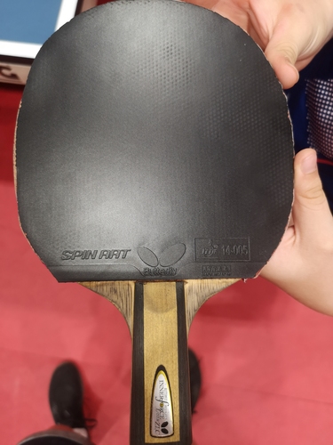 Auf der anderen Seite setzt der Penholderspieler auf den Butterfly Spin Art. (©Gohlke)