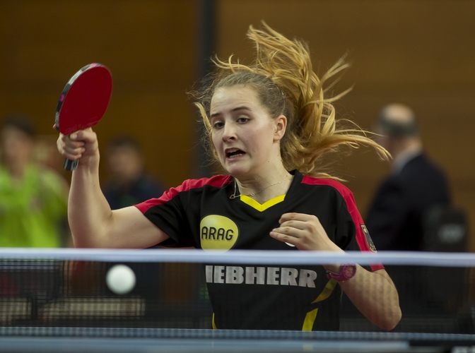 Auch Sophia Klee hatte sich einen Platz auf dem Treppchen erhofft. Mit einer glatten 0:4-Niederlage gegen Elena-Adriana Zaharia scheiterte sie allerdings bereits im Achtelfinale (©Steinbrenner)