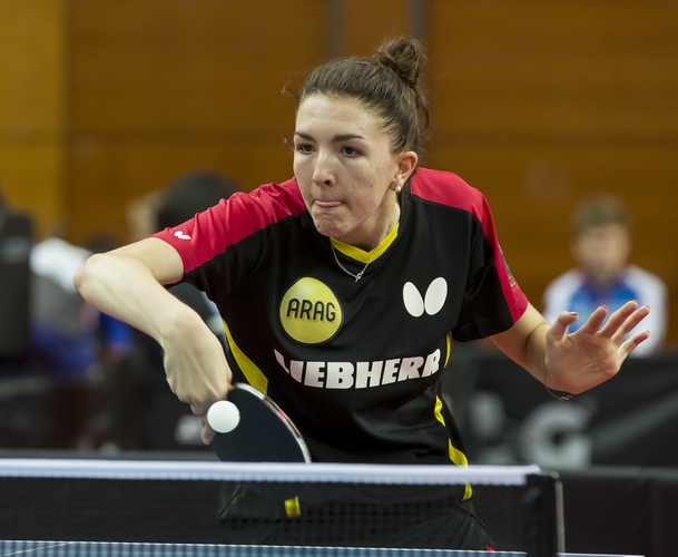 Jennie Wolf rettete sich nach 1:3-Rückstand gegen die Belgierin Lisa Lung ins Viertelfinale (©Steinbrenner)