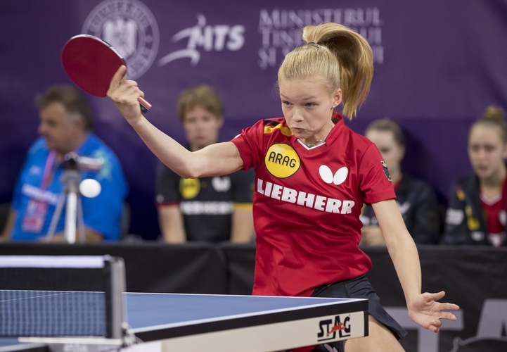 ...und Leonie Berger preschten bis ins Viertelfinale vor. Dort unterlagen sie Frankreich nach einer 2:1-Führung unglücklich mit 2:3. (©Steinbrenner) 