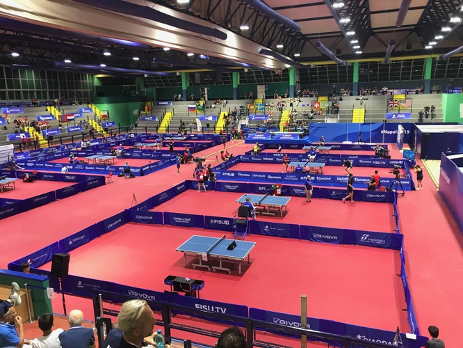 Doch der Fokus liegt natürlich auf der Halle Palatrincone, in der Tischtennis gespielt wird. (©Wehking)