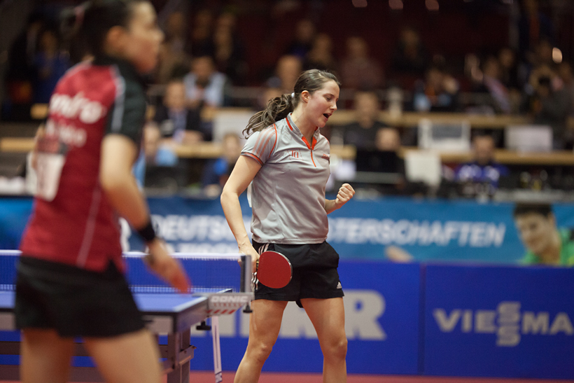 In der Neuauflage des DM-Finals von 2012 forderte Sabine Winter Wu Jiaduo heraus... (©Fabig)