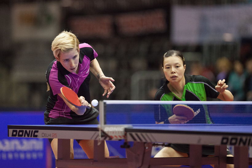 Kristin Silbereisen und Wu Jiaduo kamen nach dem ersten Satz besser in Fahrt (©Fabig)