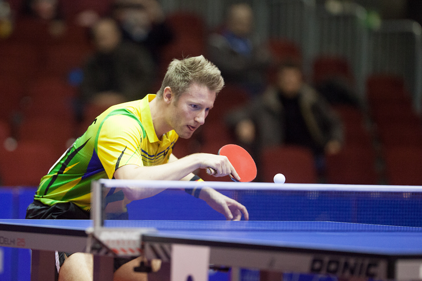Er musste Ruwen Filus gratulieren, der morgen im Halbfinale auf Steffen Mengel trifft (©Fabig)