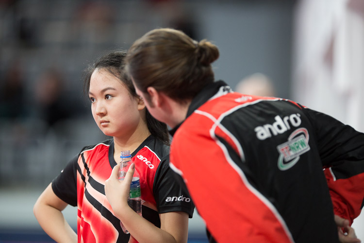 Es gab nur wenige Situationen, in denen Qian Wan und Trainer Johannes Dimmig unzufrieden waren (©Fabig)