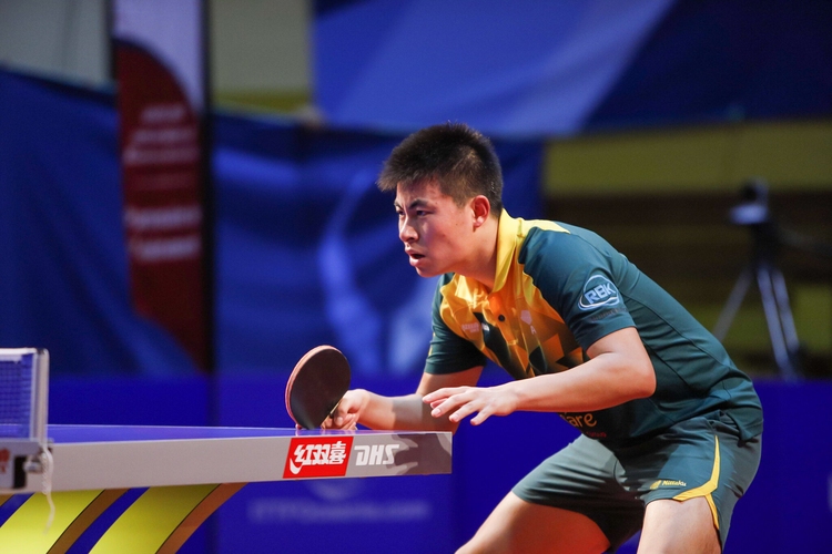 Hier noch einmal ohne Handtuch: Hu ist als Nummer 130 der Welt der Beste seines Landes (©ITTF)