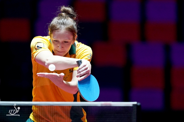 Michelle Bromley, die in Tokio noch im Einzel antreten durfte, ergänzt das Team diesmal als Nummer drei (©ITTF)