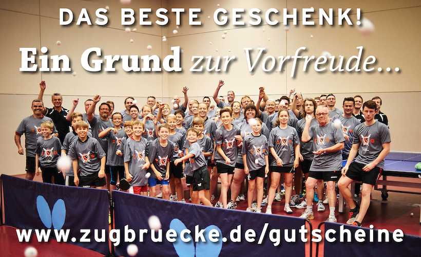  Für echte Tischtennis-Fans: ein ganzes Wochenende lang schwitzen und professionell trainieren - und das mit 4-Sterne-Komfort. Das gibt's in der Butterfly Tischtennis-Schule Zugbrücke Grenzau. Das beste Geschenk? Ein Grund zur Vorfreude.
Gutschein sichern
