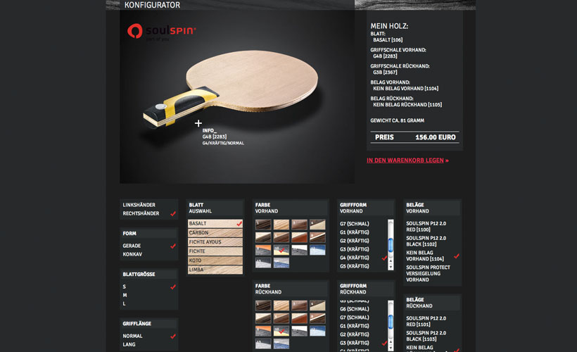 Im Konfigurator auf der Soulspin-Webseite kann man sich sein individuelles Holz selbst zusammenstellen (©neon-fotografie)