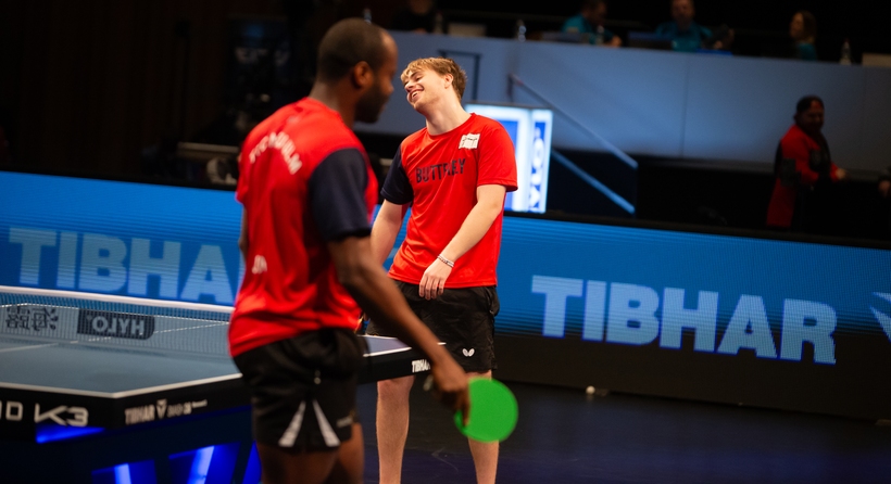Neu-Ulms Quadri Aruna (vorne) und Truls Möregårdh machten sich für das zweite Halbfinale parat (©Gohlke)