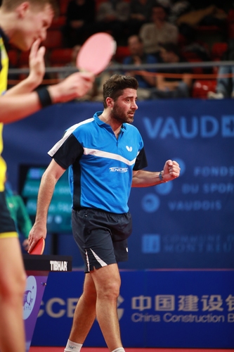 Der Grieche war an diesem Tag zu stark für Falck. Bereits in der ersten Runde war Schluss für den Schweden. (©ITTF)
