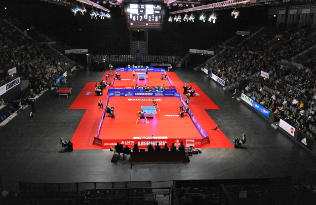 Es ist angerichtet: Das LIEBHERR Pokalfinale fand in der Stuttgarter Porsche Arena statt (©Roscher)