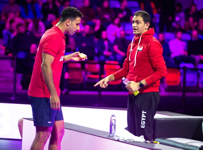 Dieser wurde von Hisham Ismail betreut. Der Ägypter wurde im Laufe seiner Trainerkarriere unter anderem von der ITTF unterstützt. Für Schützling Assar war das WTT Champions nach dem Achtelfinale gegen Ma Long vorbei (©Gohlke)