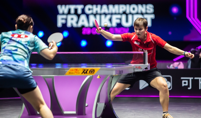 Bis hierher schaffte es auch Nina Mittelham, die ihr Achtelfinalmatch gegen Mima Ito jedoch knapp verlor (©Gohlke)