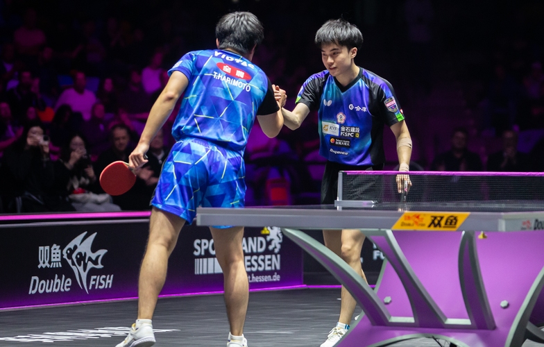 In Frankfurt kam es zum Duell der beiden Neu-Ulmer Lin und Tomokazu Harimoto (©Gohlke)