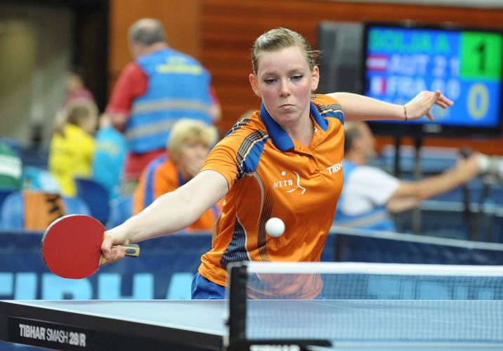 Auch die Niederländerinnen um Britt Eerland freuten sich über ihren Einzug ins Viertelfinale. Sie traten in zwei von drei Spielen ohne ihre Spitzenspielerin Li Jiao an (©Stosik)