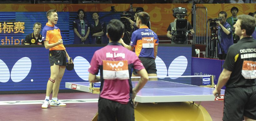 …im vorgezogenen Finale mussten sich beide nach 2:0-Führung Zhang Jike und Xu Xin noch mit 2:4 geschlagen geben. (©Niemann)