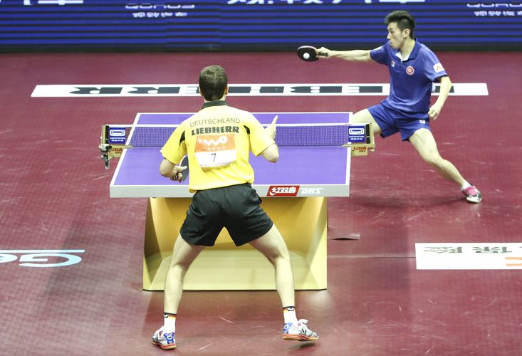 Timo Boll dagegen setzte sich andererseits gegen den Hongkong-Chinesen Wong Chun-Ting durch… (©Stosik)