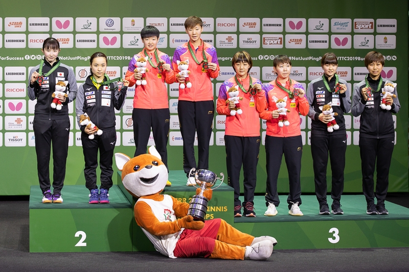 ...denn Bronze ging an die Japanerinnen Honoka Hashimoto und Hitomi Sato sowie die Chinesinnen Chen Meng und Zhu Yuling. (©Thomas)