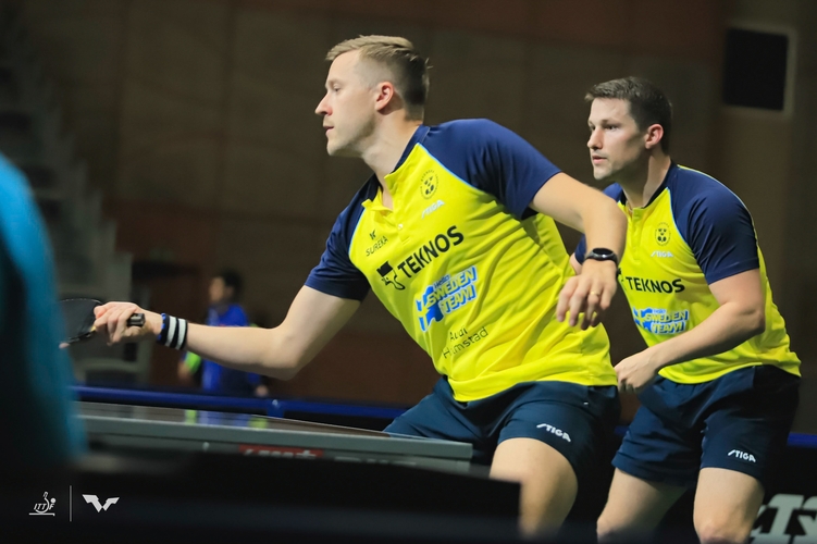 Im Doppel verpassten Falck und Karlsson als amtierende Weltmeister die Titelverteidigung. Für sie war im Viertelfinale gegen Lee Sangsu und Cho Daesong nach vier Sätzen Schluss. (©WTT)