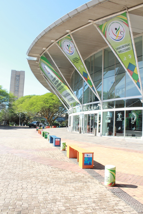 Herzlich willkommen im Inkosi Albert Luthuli International Convention Centre - oder kurz im Durban ICC (©Schäbitz)