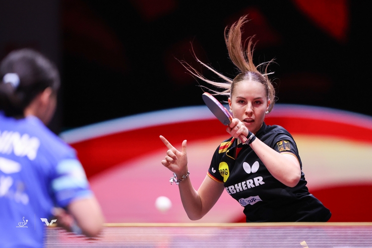 Annett Kaufmann verlangte der Nummer drei der Welt, Chen Xingtong, in der zweiten Runde einiges ab. (©ITTF)