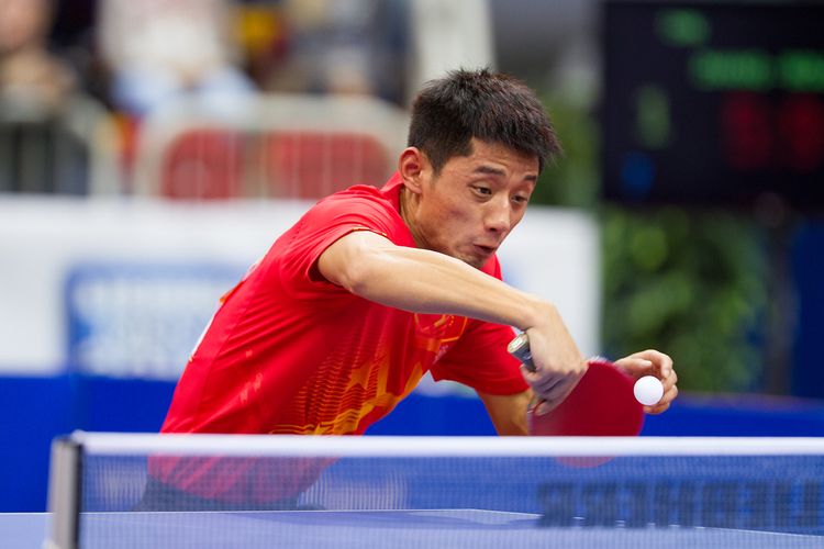…dem Weltmeister und Olympiasieger Zhang Jike geschlagen geben. (©Fabig)