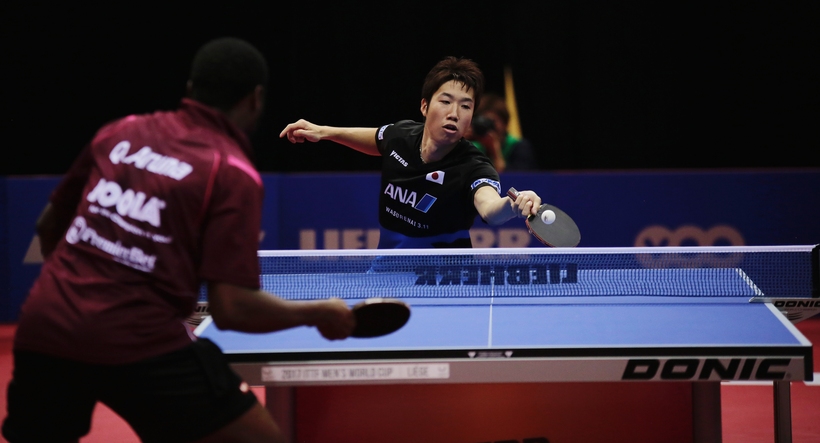 Ebenfalls die Vorrunde überstanden hatte Quadri Aruna. In der Runde der letzten 16 schied er gegen den Olympiadritten Jun Mizutani aus. (©ITTF)