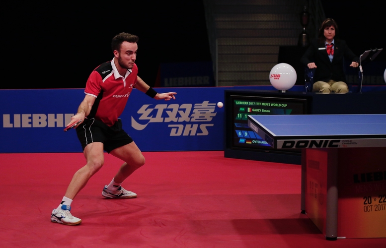 Mit 1:0 und später mit 3:2 konnte der Franzose in Führung gehen. (©ITTF)